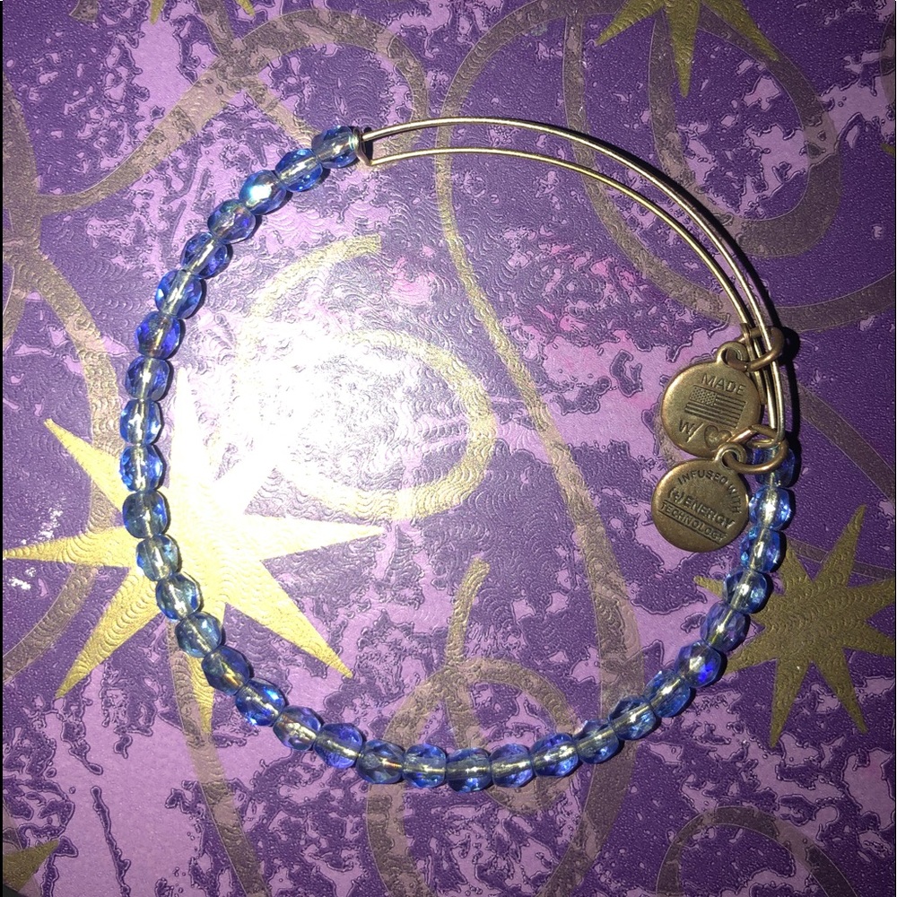 Alex and Ani blue beaded bangle